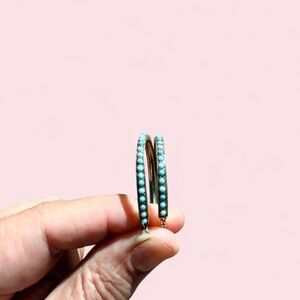 Turquoise Beaded Hoop Earrings - Women's Jewelry